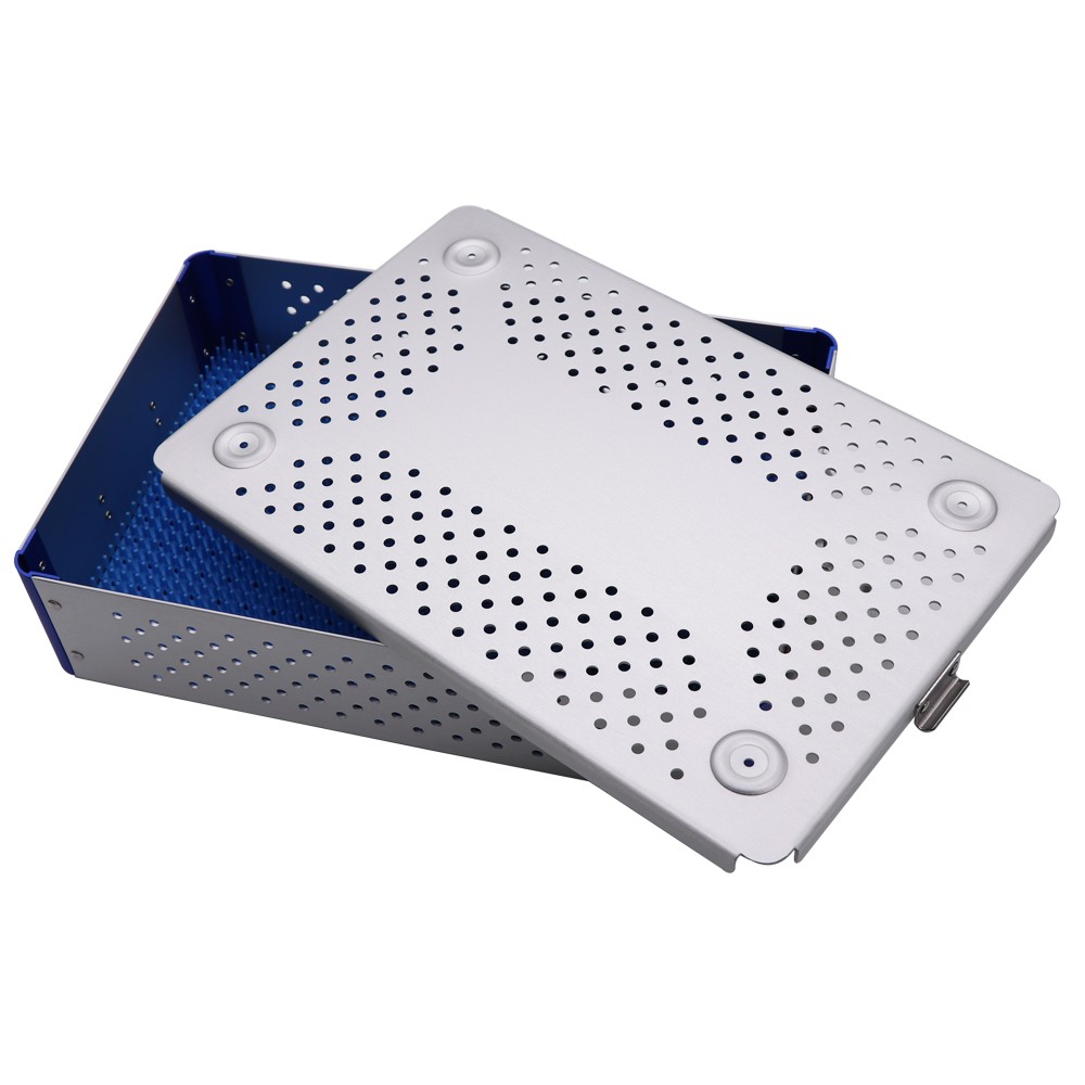 Aluminum Microsurgery Instrument Sterilization Box Sterilization Tray SiliconMat