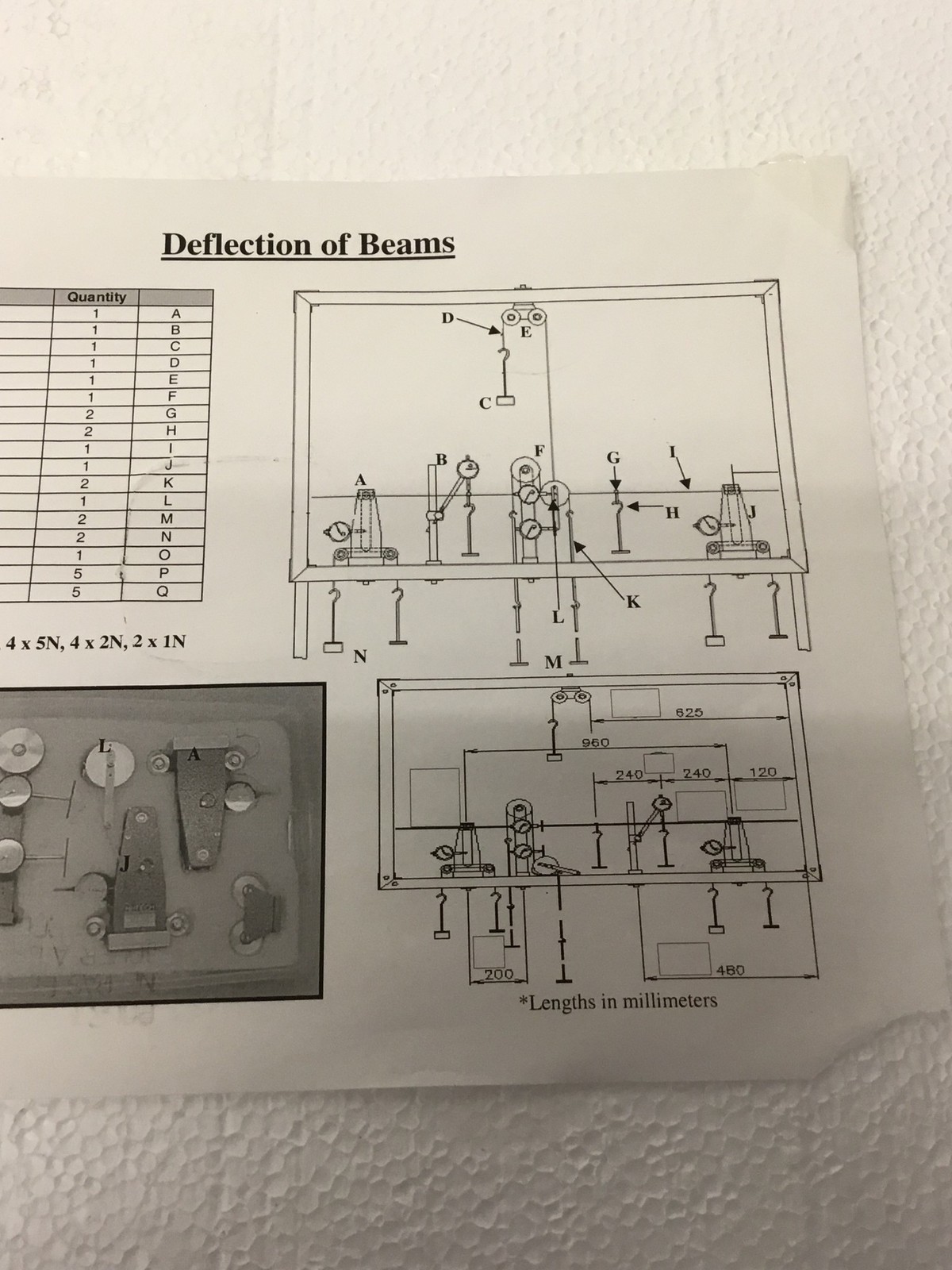 Hi-Tech Scientific HSI 3/1 Deflection of Beams Lab Apparatus w/ Manual FREE SHIP