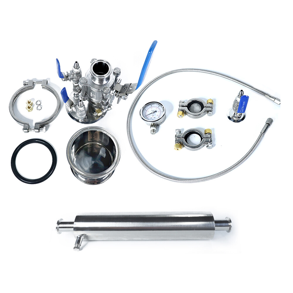 0.25LB Mini Stainless Steel Jacketed Closed Loop Extractor with Collection Tank