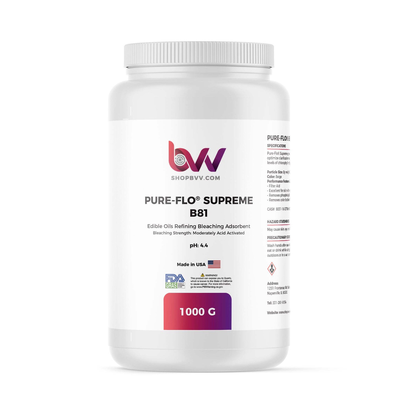 BVV Pure-Flo® B81 Supreme Activated Bleaching & Decolorizing Bentonite for Ed…