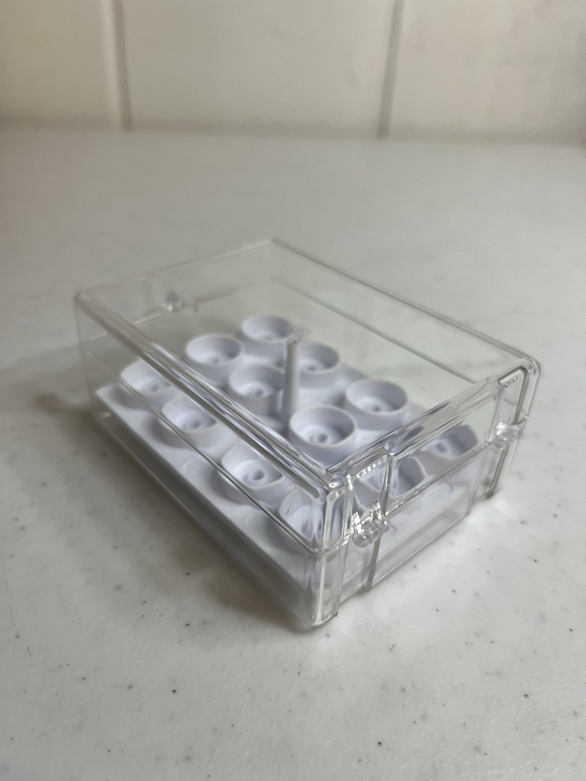 Lot of 16 SEM Stub Storage Boxes 12-Position Rigid Plastic 25mm 30mm Specimen