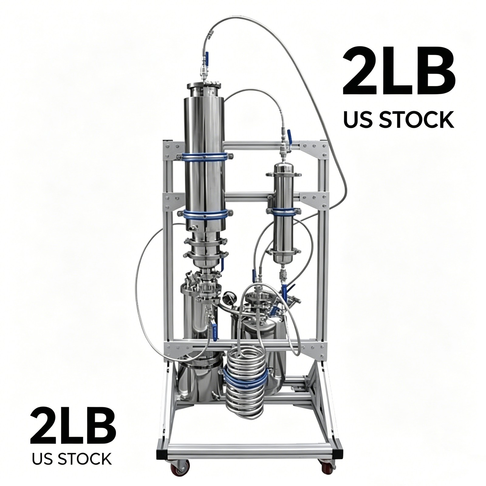2LB Closed Loop Extractor 4″×24″ 304 Stainless Steel Chamber Removable Bracket