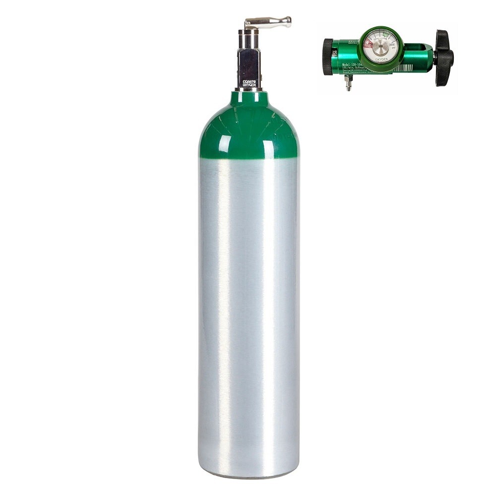 New 14.6 Cu Ft Medical D Aluminum Medical Oxygen Cylinder And Regulator CGA870