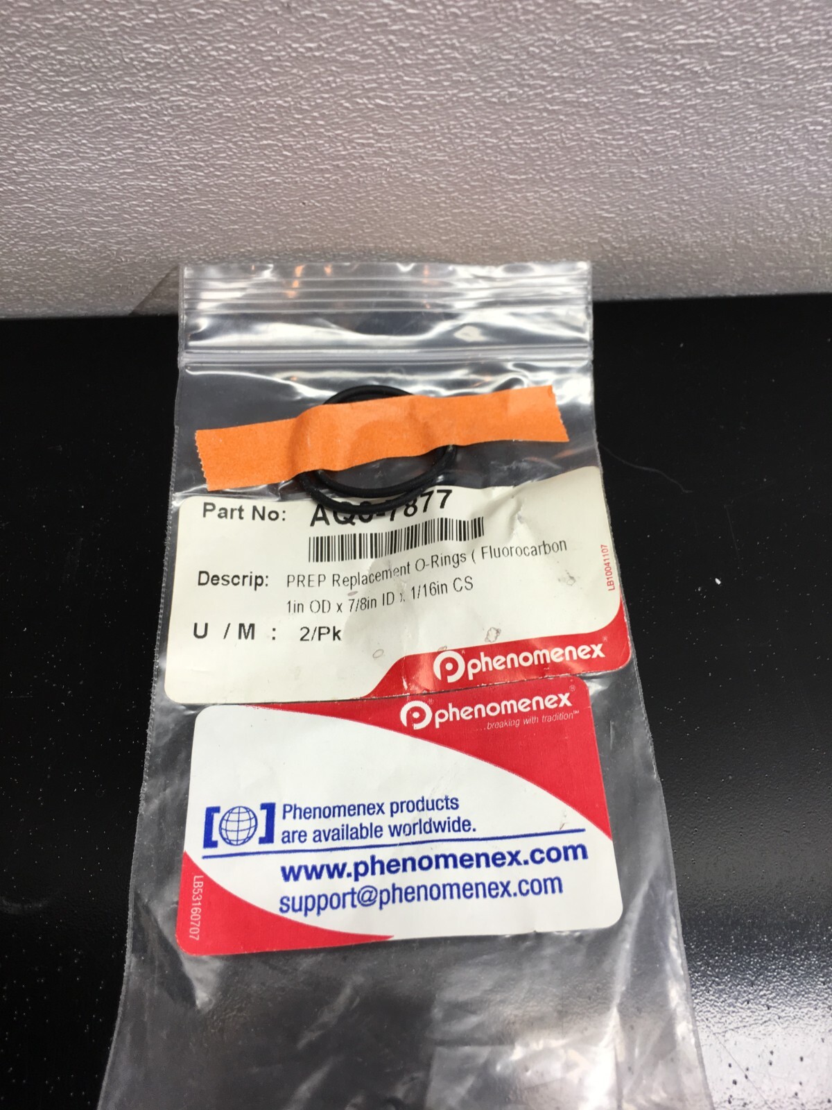 Phenomenex PN AQ0-7877 PREP O-Rings Fluorocarbon 1in OD x 7/8in ID 1/16 CS