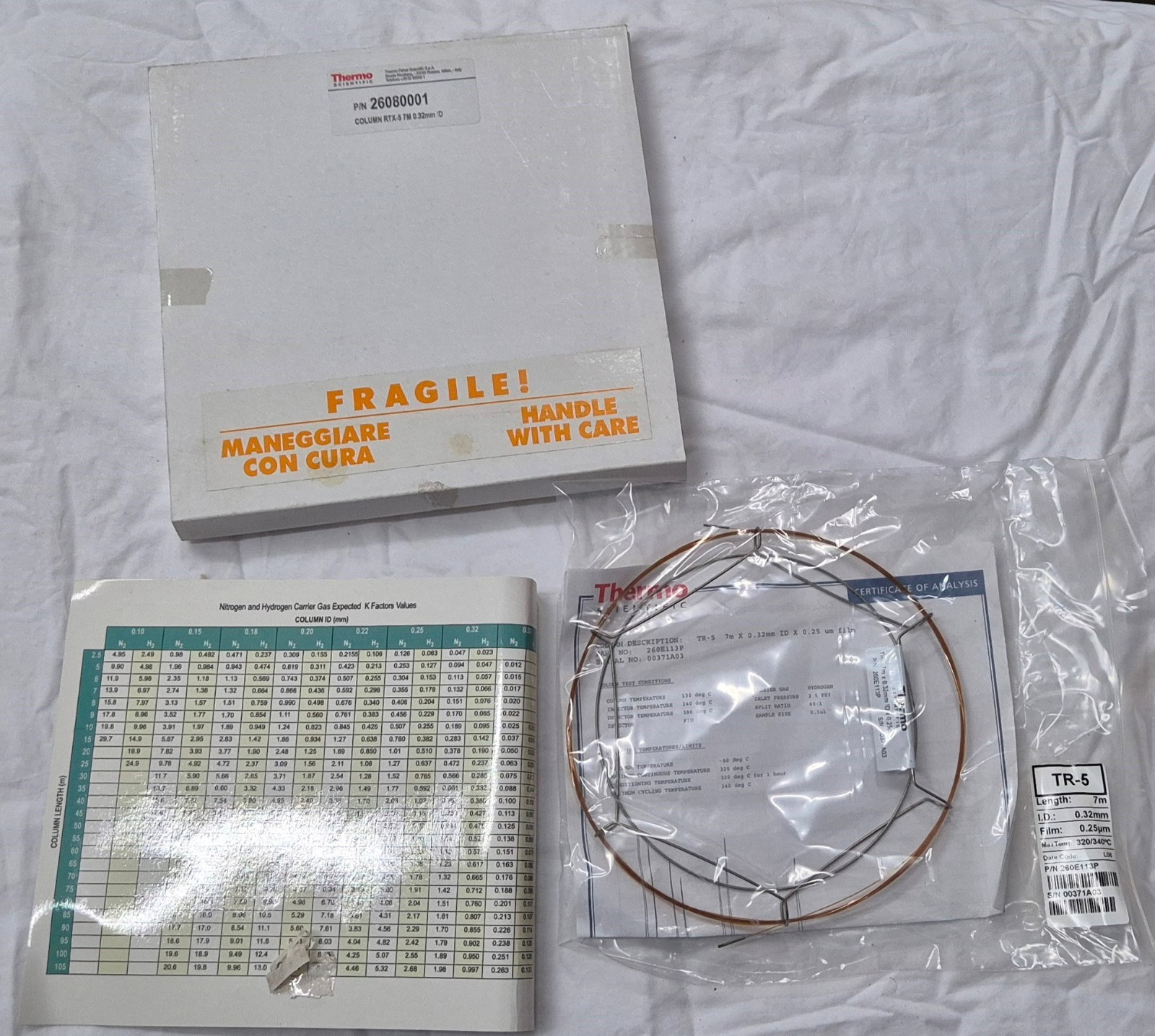 THERMO SCIENTIFIC P/N 260E113P TR-5 7m X 0.32MM 0.25 µm