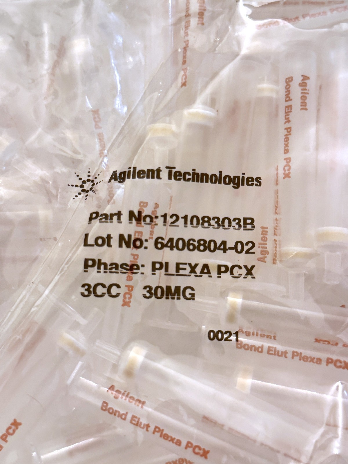Agilent Bond Elut Plexa PCX SPE Cartridge, 30 mg, 3 mL, 50 / Pack 12108303