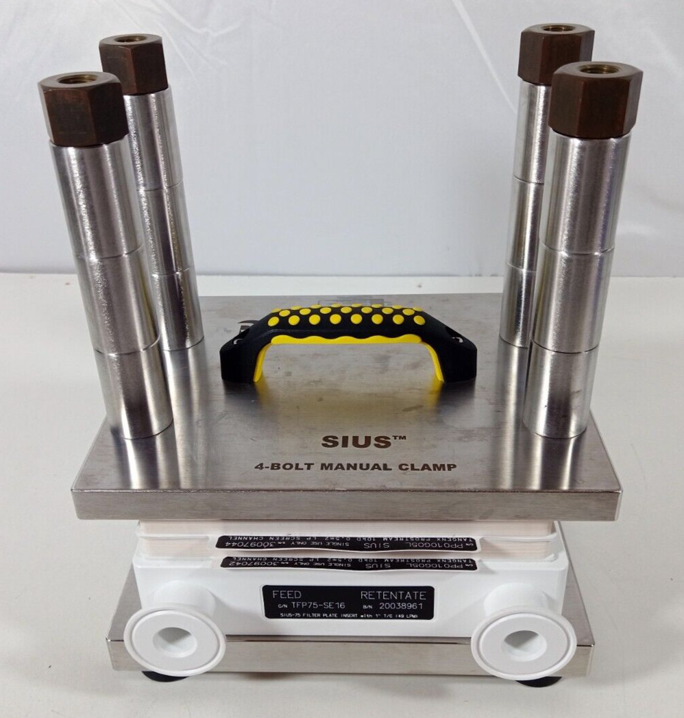 Repligen SIUS 4-Bolt Manual Clamp TSPDI-4BMC Tangenx w/Filter Plate TFP75-SE16