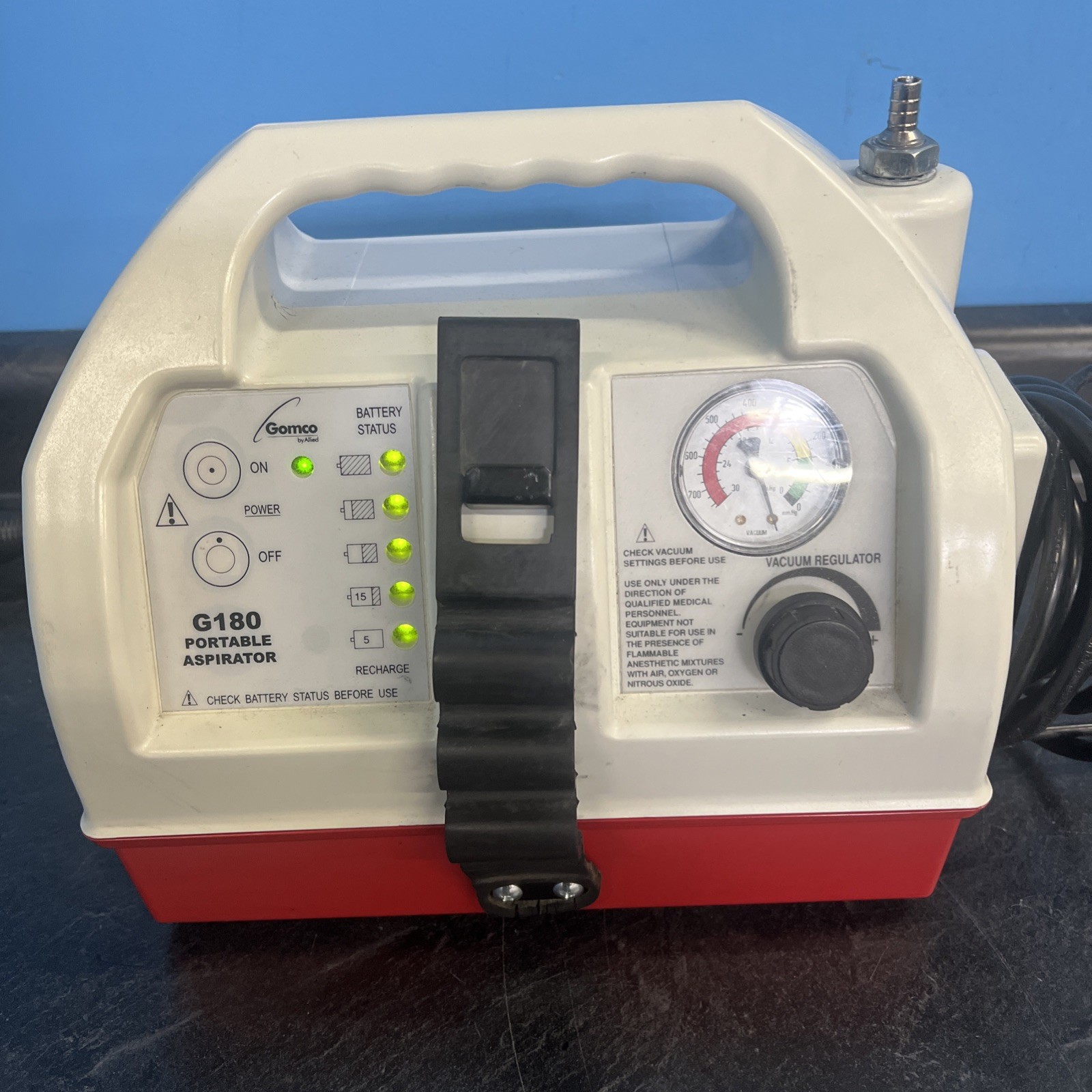 Gomco ALLIED HEALTHCARE G180 Portable Aspirator W Holder Tested 30 day returns