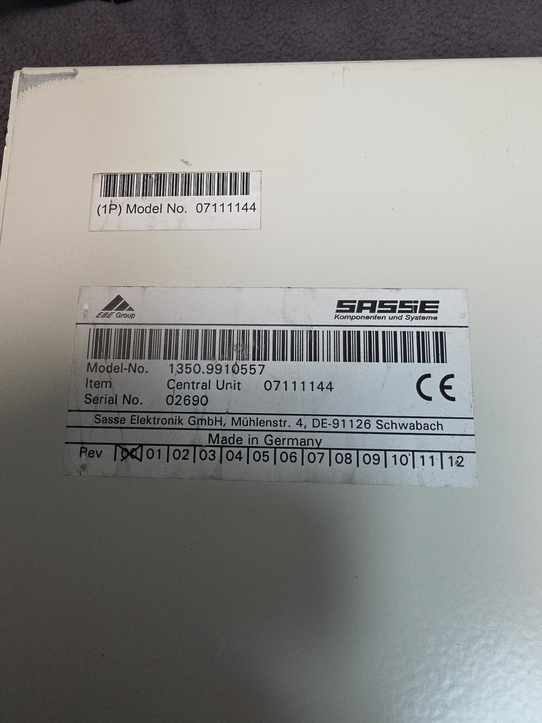SIEMENS SASSE CENTRAL UNIT INTERCOM AX 1350-9910557 07111144 Germany (F052)