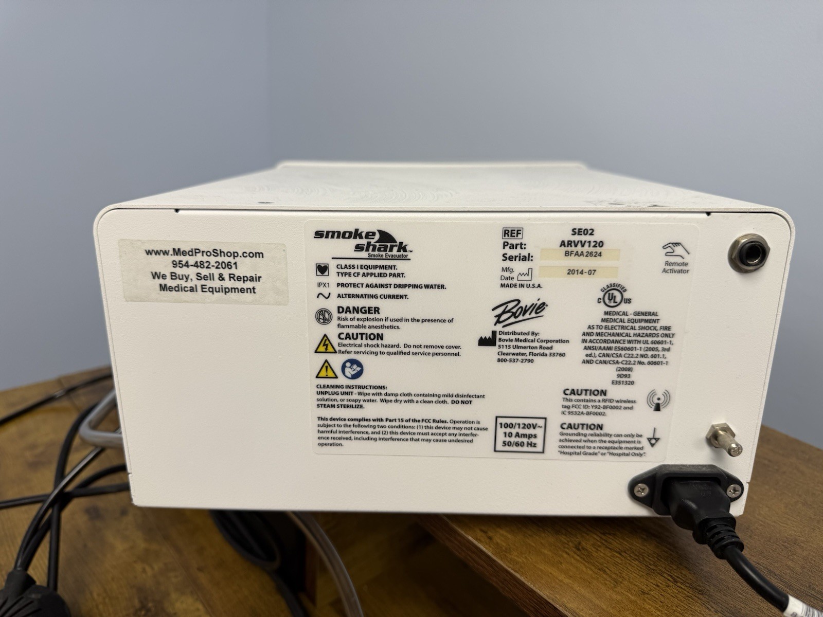 Bovie Smoke Shark II Smoke Evacuator With foot switch