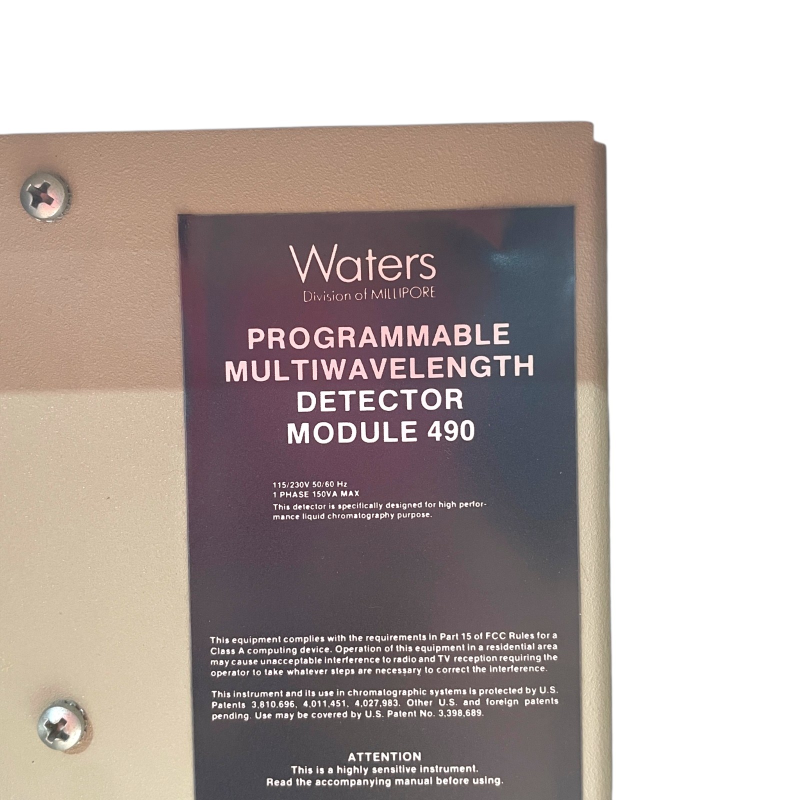Waters Millipore 490E Multiwavelength Detector Module HPLC 100-240V