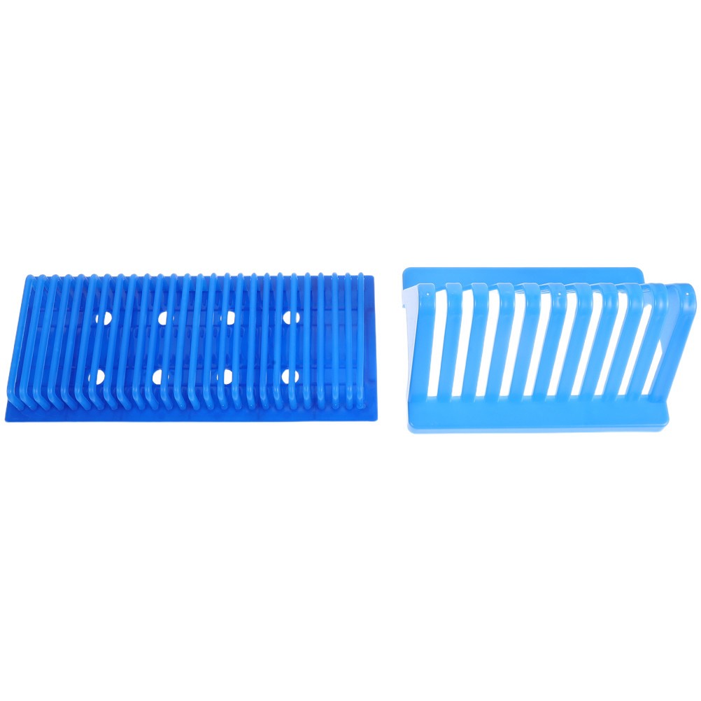 Durable Plastic Laboratory Slide Drying Rack with Multitier Design Blue