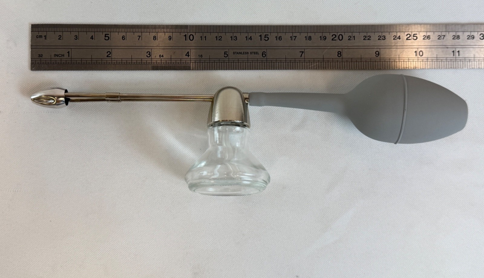 Surgical Powder Blower Urology Glass Jar #3 Rubber Bulb 4.5″ Metal Stem