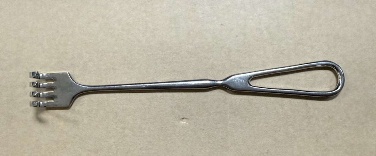 Sklar Volkman Stainless Steel Retractor 4 Prong, Blunt End