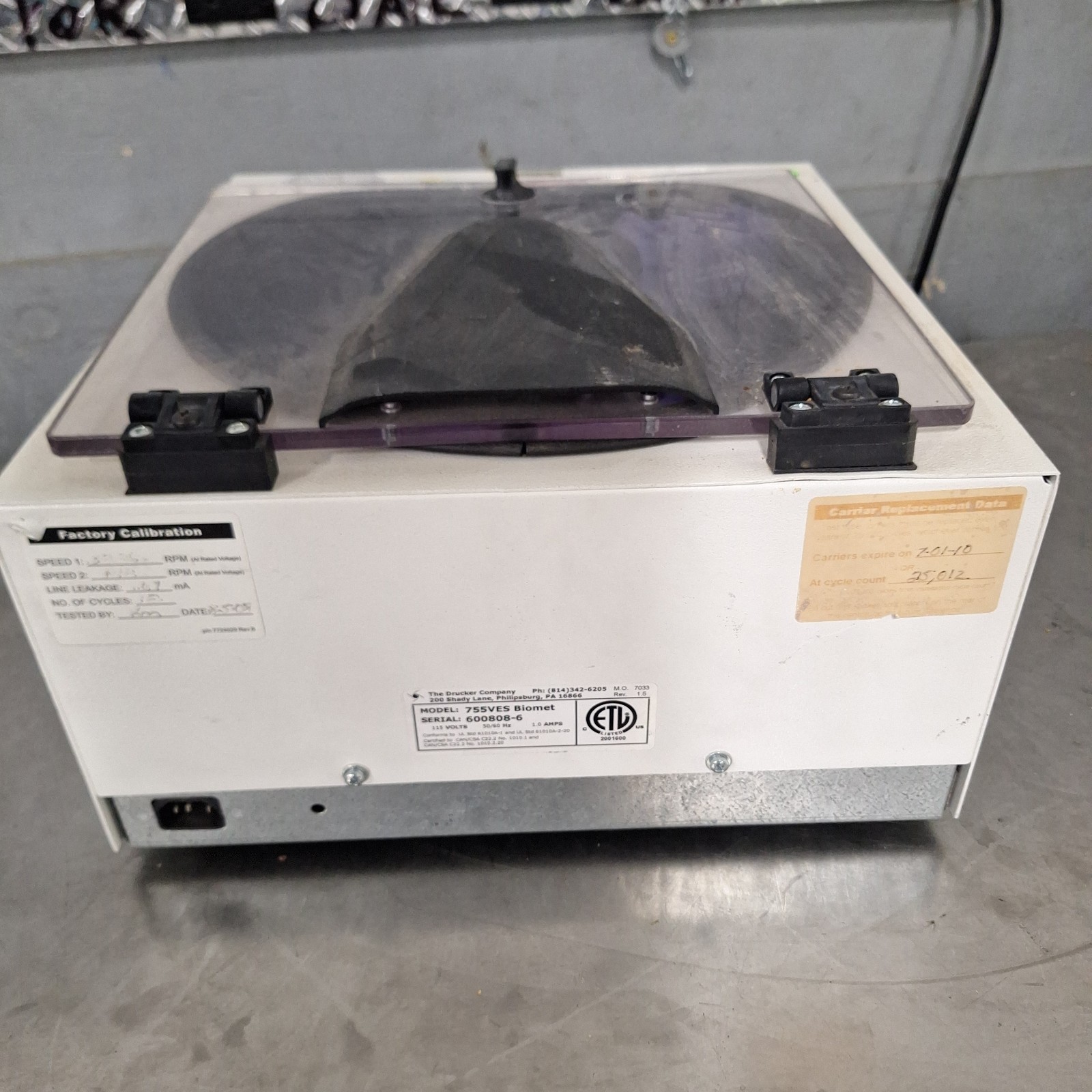 Drucker 755VES Biomet Benchtop Centrifuge w/ 4 Buckets + 1 Counter-Weight