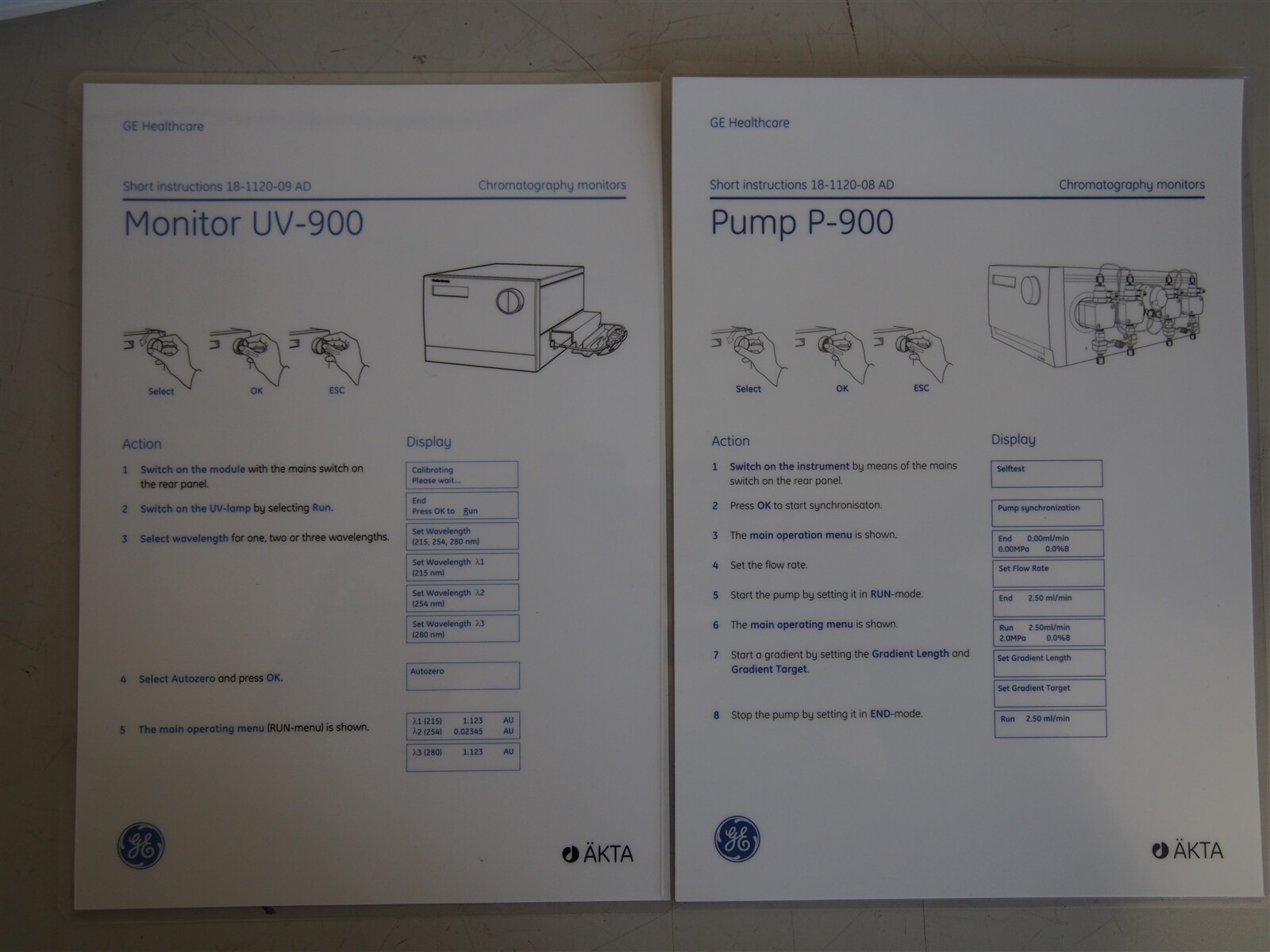 GE Healthcare AKTApurifier User Manuals AKTA UV-900 P-900 UPC-900 INV-907 M-925