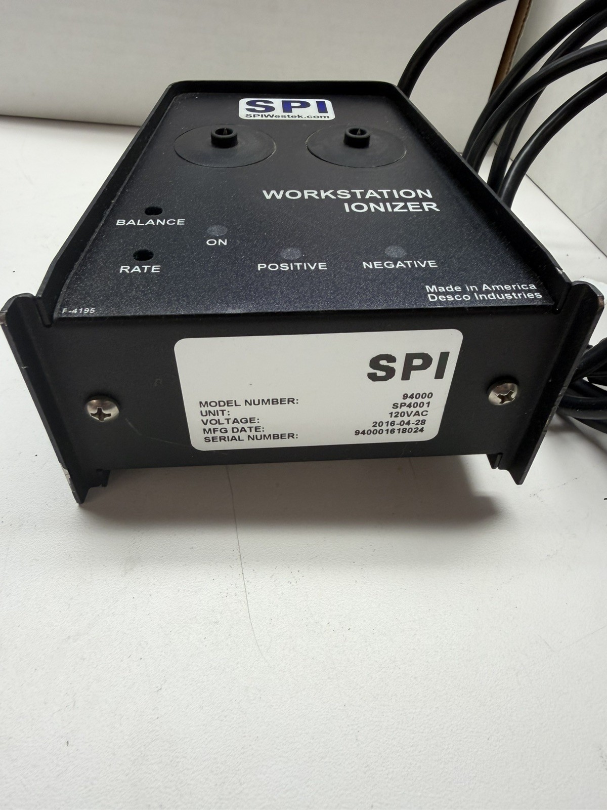 SPI Workstation Ionizer – Model 94000 / SP4001- 120VAC – ESD System