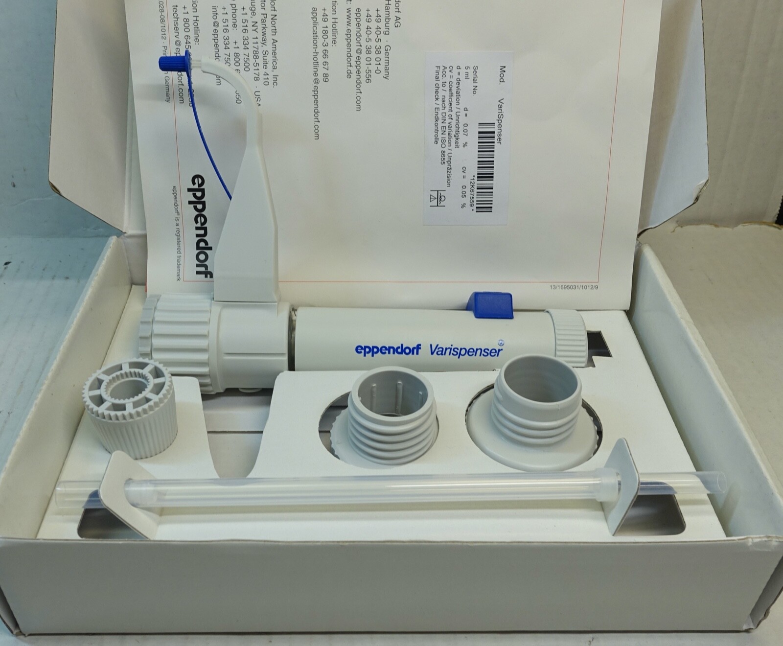 Eppendorf Varispenser 2 Bottle-Top Dispenser 0.5-5mL; NEW