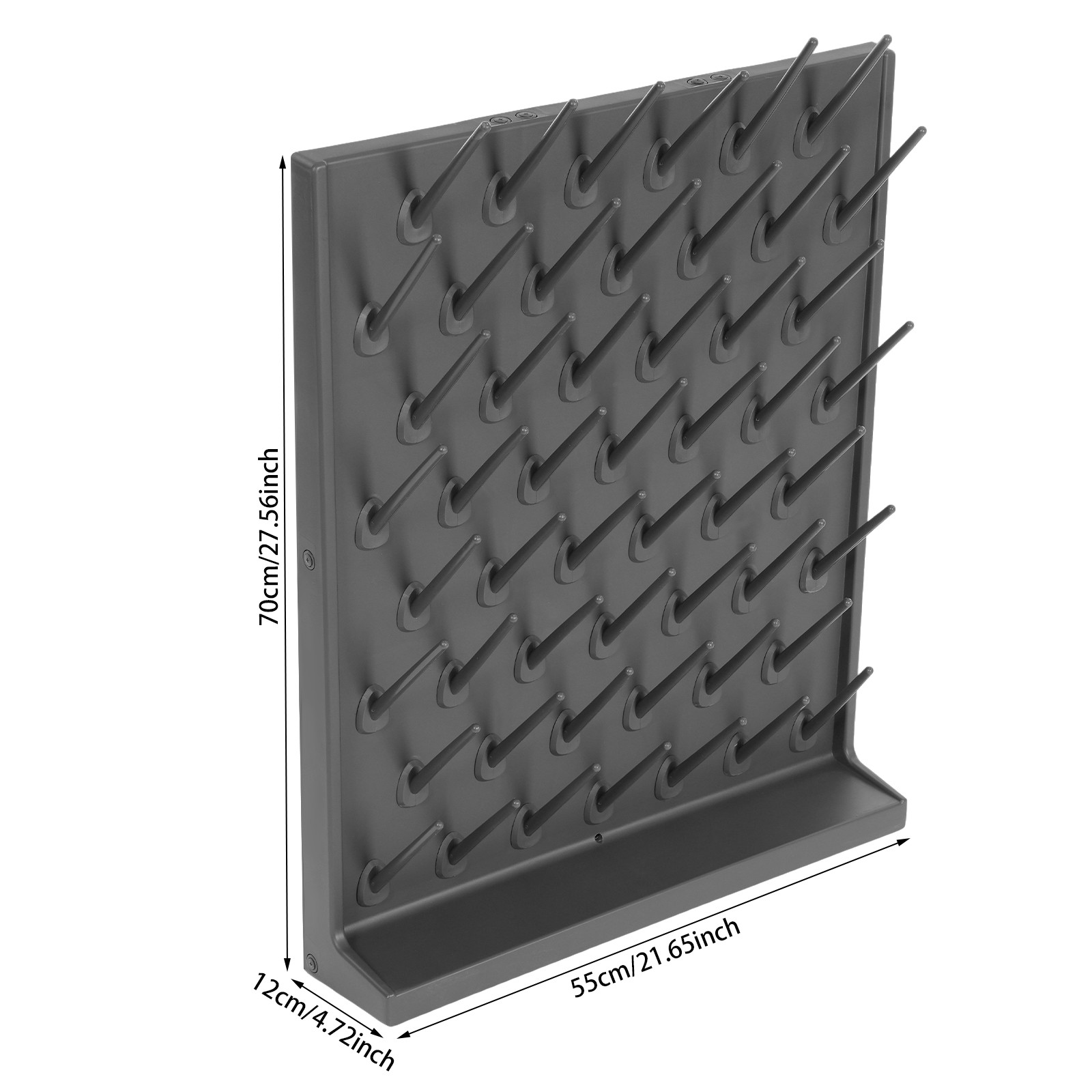 Laboratory Drying Rack 52 Rods Gray Bottle Drying Rack for Test Tubes Beakers