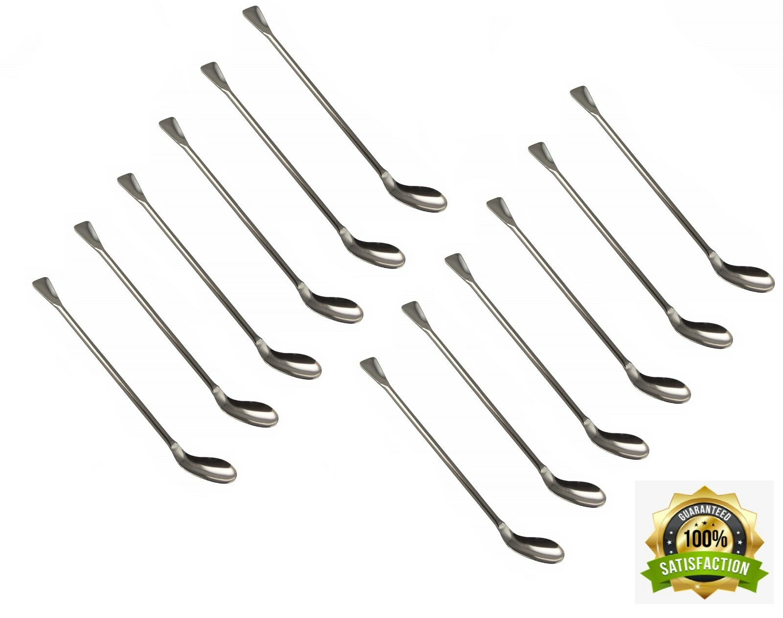 Stainless Steel Lab Spatula Spoon with Flat Ends Perfect for Sampling Stirring