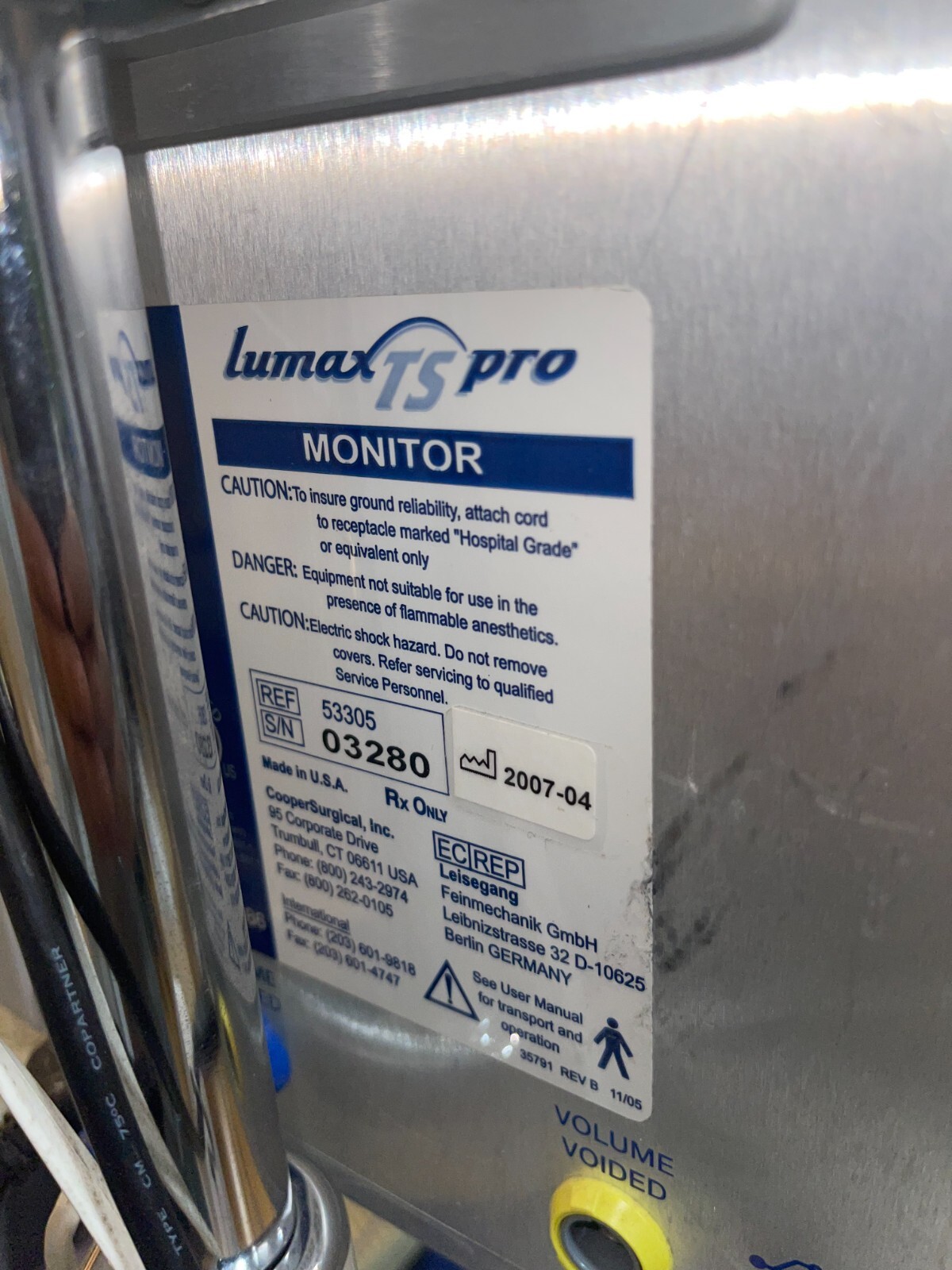 Cooper Surgical LuMax TS Pro Fiber Optic Uroflow Cystometry System