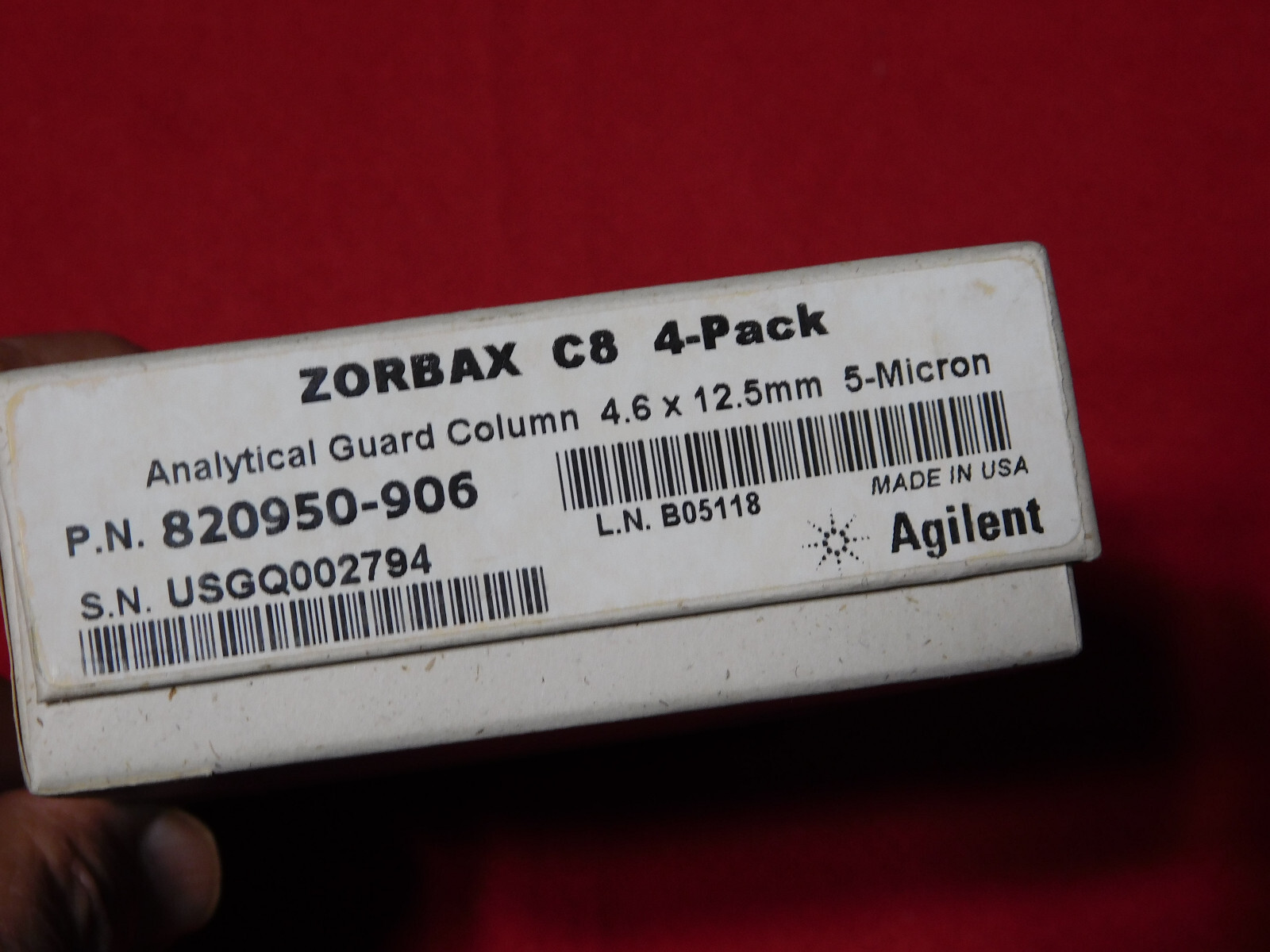 New Agilent Zorbax C8 4-pack guard column 4.6×12.5mm, 5u; 820950-906