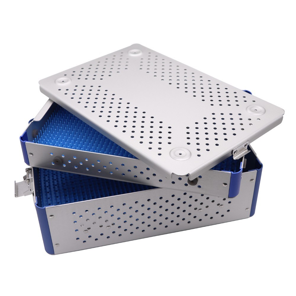 Aluminium Alloy Sterilization Tray Case Surgical Instrument Disinfection Box USA