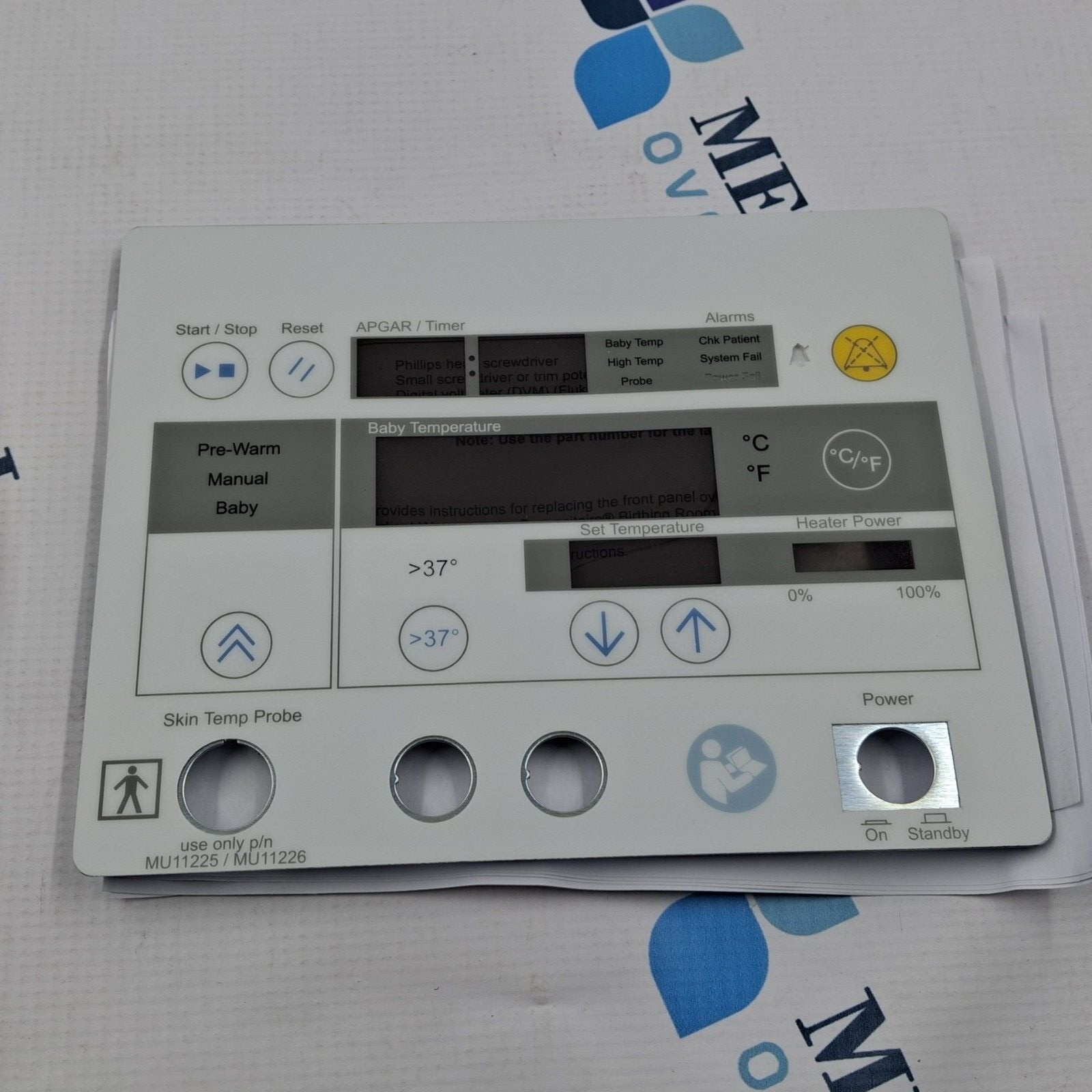 Drager Radiant Warmer Front Panel Overlay Replacement Kit Ref MU11703-04