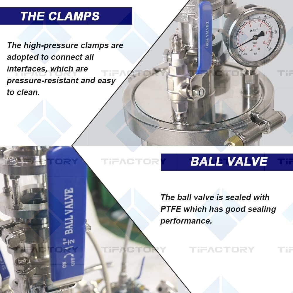 1LB/2LB Stainless Steel Vaccum Chamber for Extracting Materials from Plant Leave