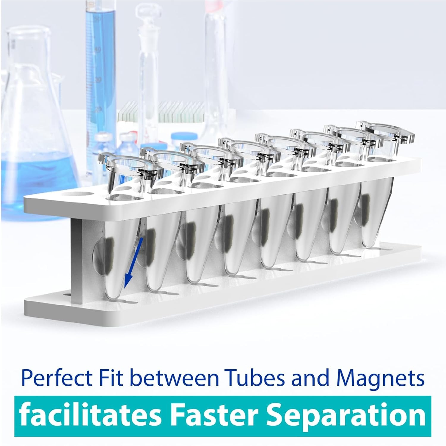 2Pcs Magnetic Rack Separator for DNA RNA Purification 1.5/2.0mL Centrifuge Tubes