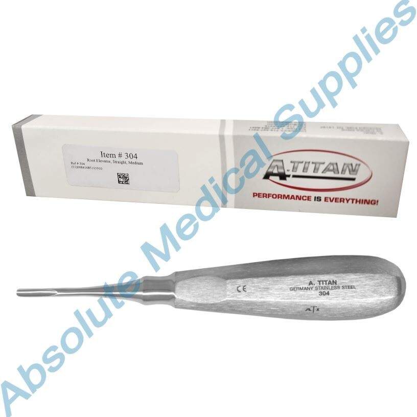 *1-Pack* A. Titan Root Elevator Straight Medium 5.25″ Stainless Steel 304