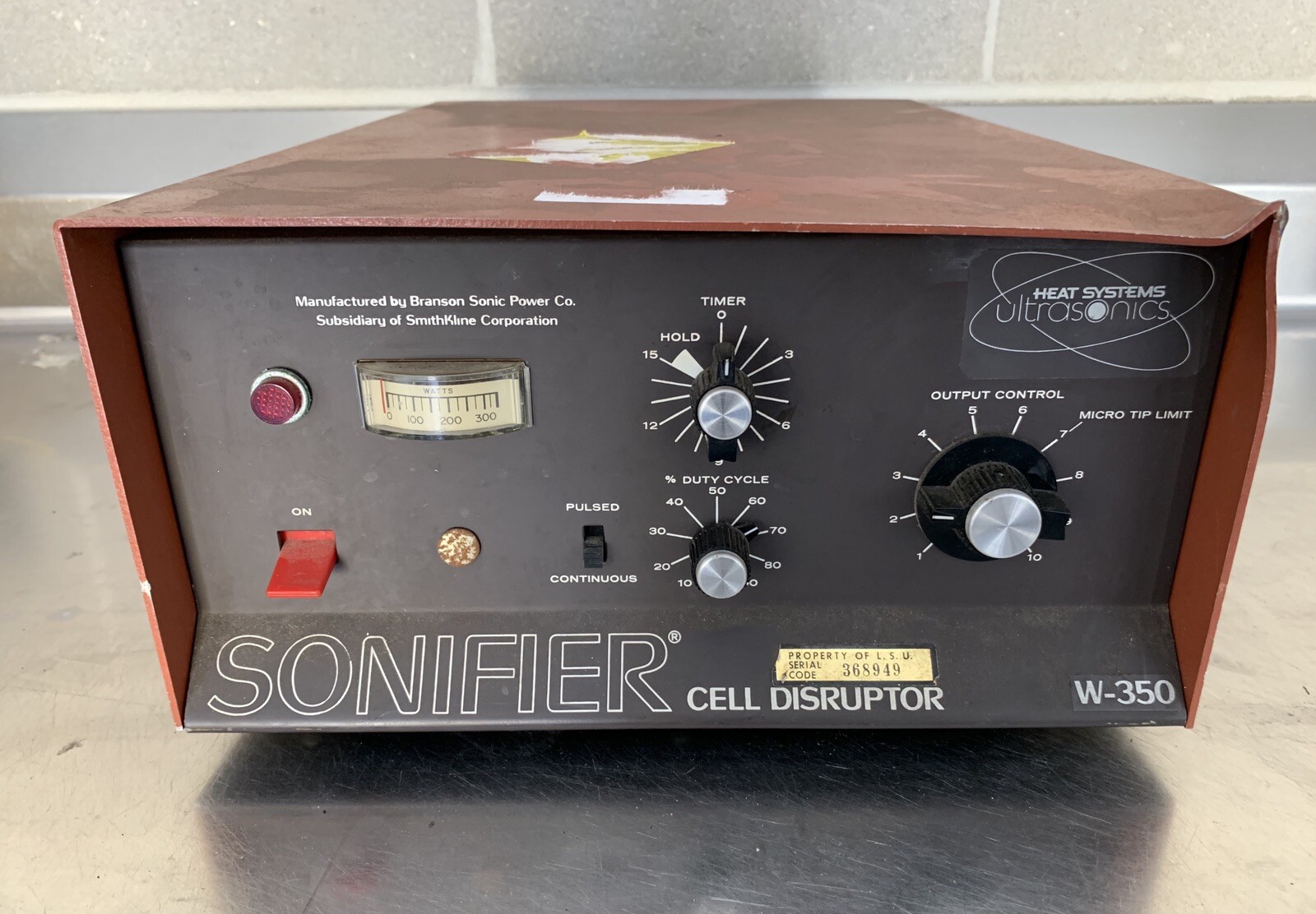 BRANSON Heat Systems Ultrasonic SONIFIER Cell Disruptor Model W-350