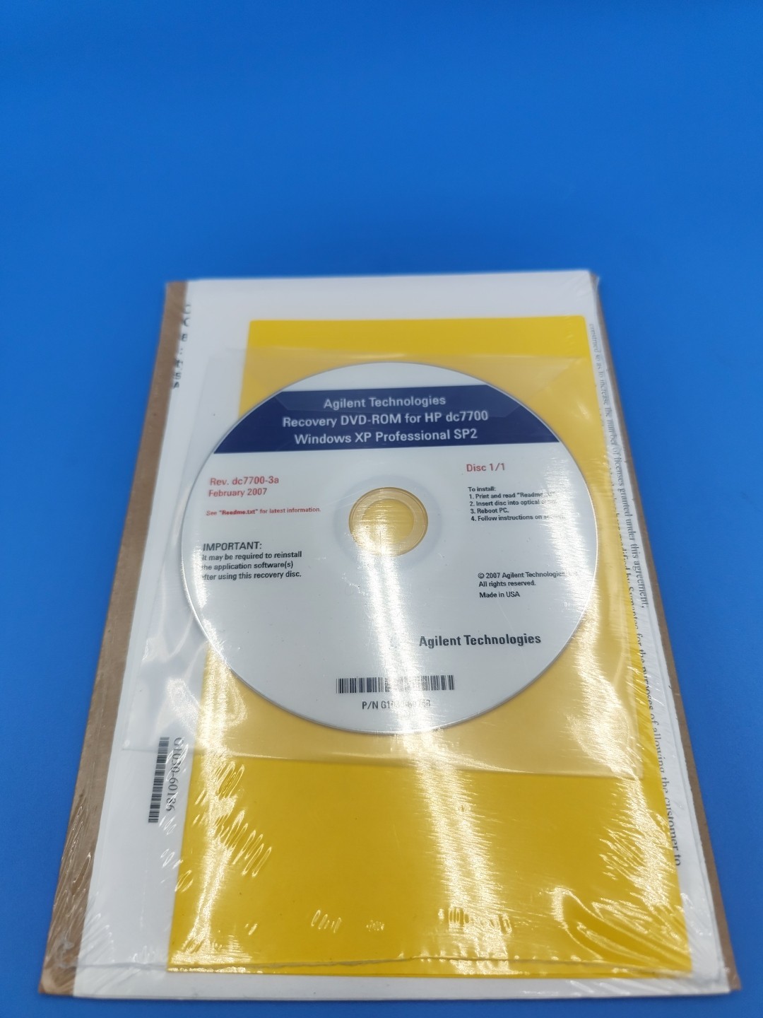 Agilent Technologies Recovery DVD-ROM Compatible HP dc7700 For Windows XP SP2