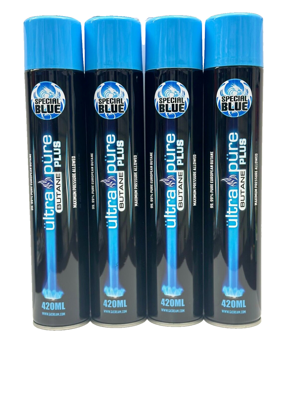 12 Cans Special Blue Butane – 12x Butane – 420ml w/metal tips – Free Shipping