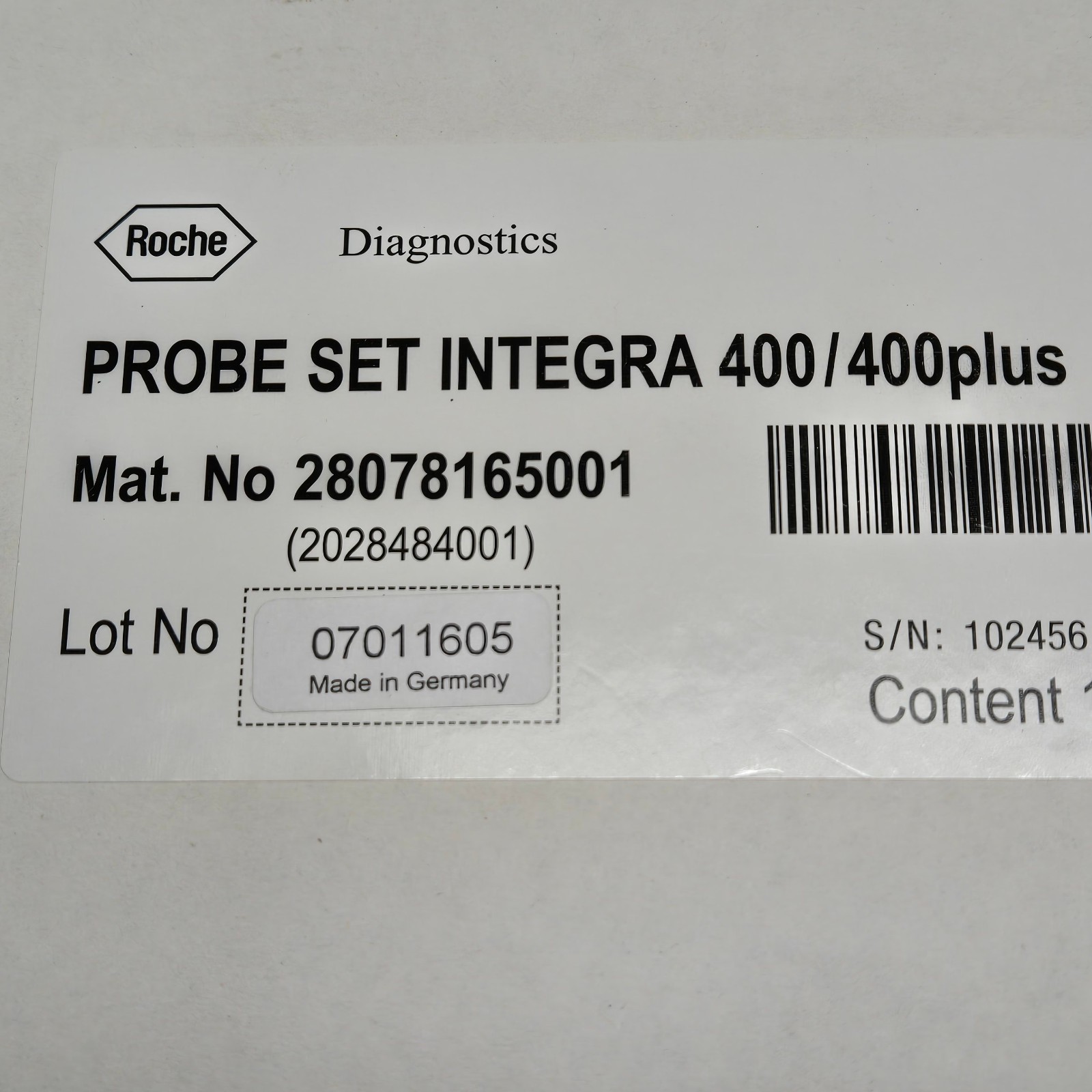 Roche Cobas Integra 400/400 plus Sample Probe Set