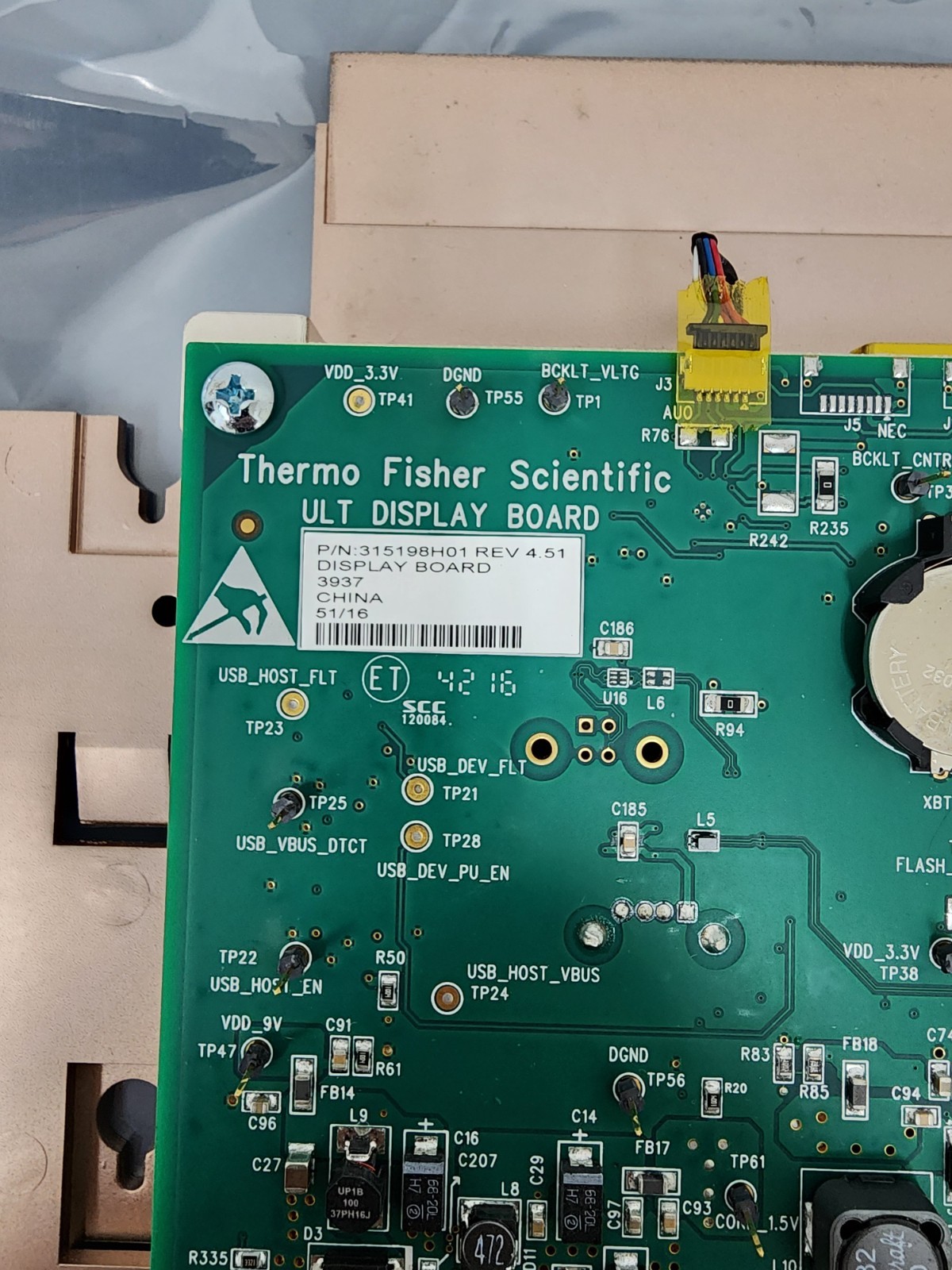 New, Thermo Fisher Scientific ULT Display Board 315198H01 Rev 4.51 Touch Screen