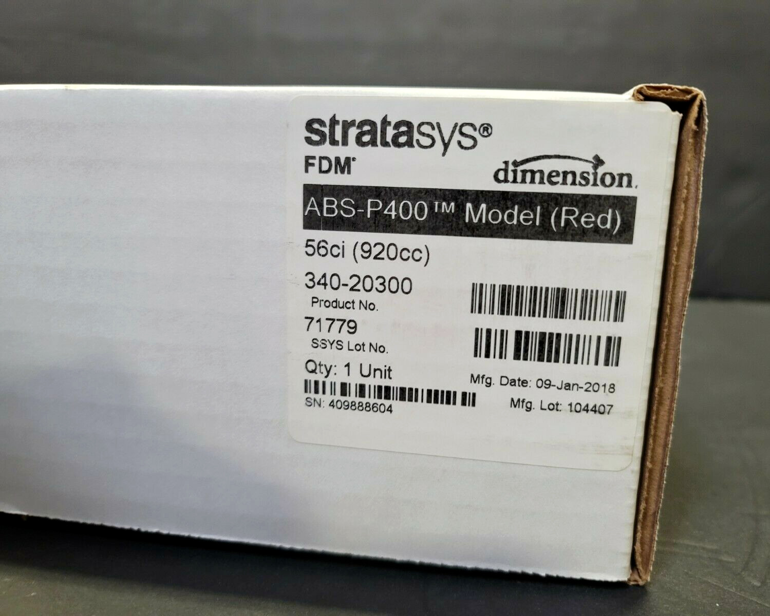 Genuine New Stratasys Dimension FDM ABS-P400 Model (Red) Cartridge 340-20300