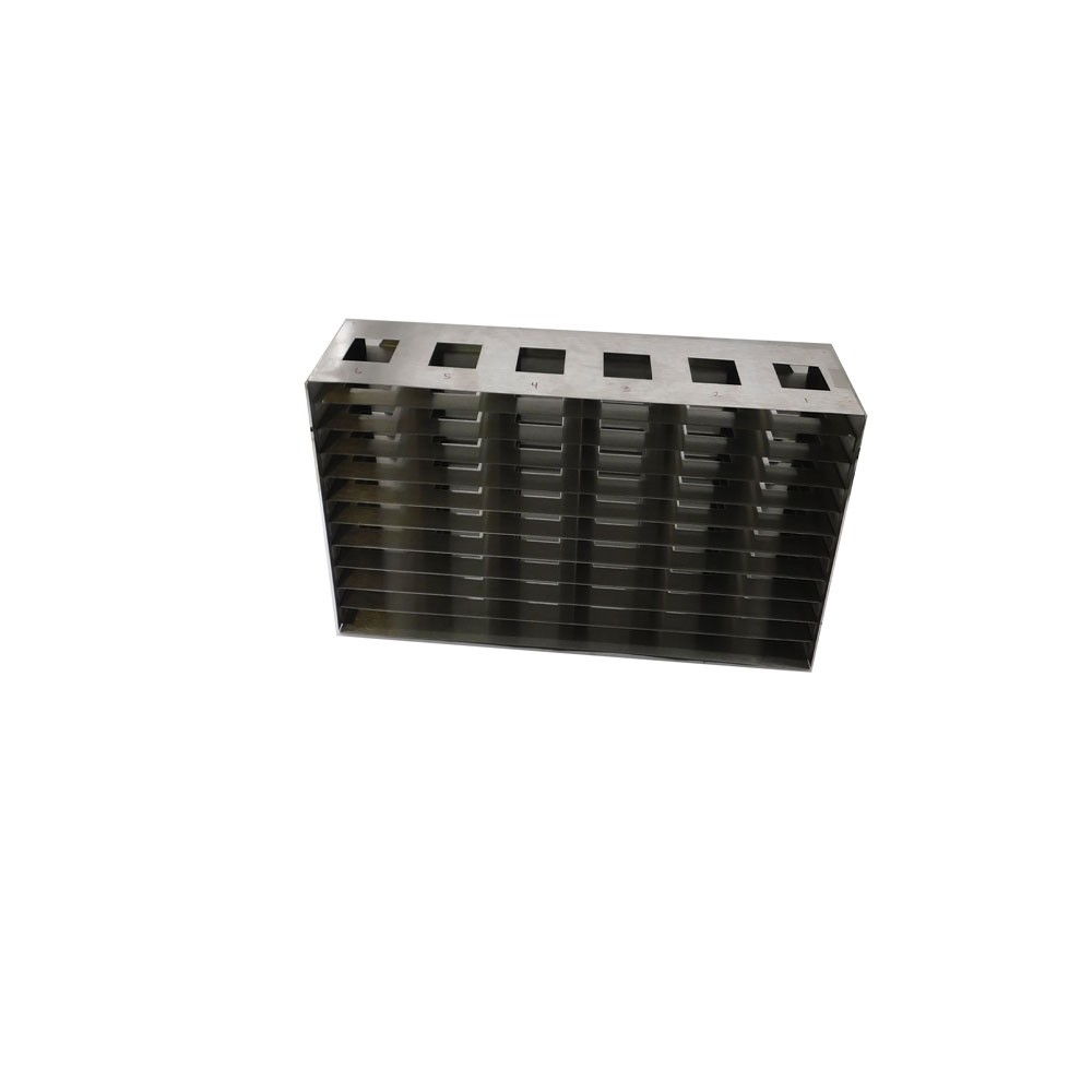 60-Space 22″L x 9.5″H x 5.25″W Upright Laboratory Freezer Rack No Drawers
