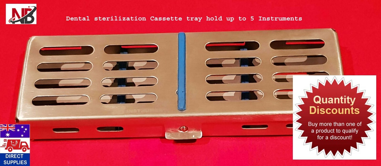Dental, surgical sterilization Cassette tray hold up to 5 Instruments