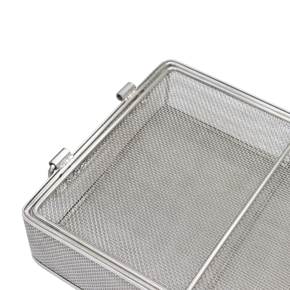 Lab Sterilization Basket Surgical Instrument Mesh Tray 304 Stainless Steel