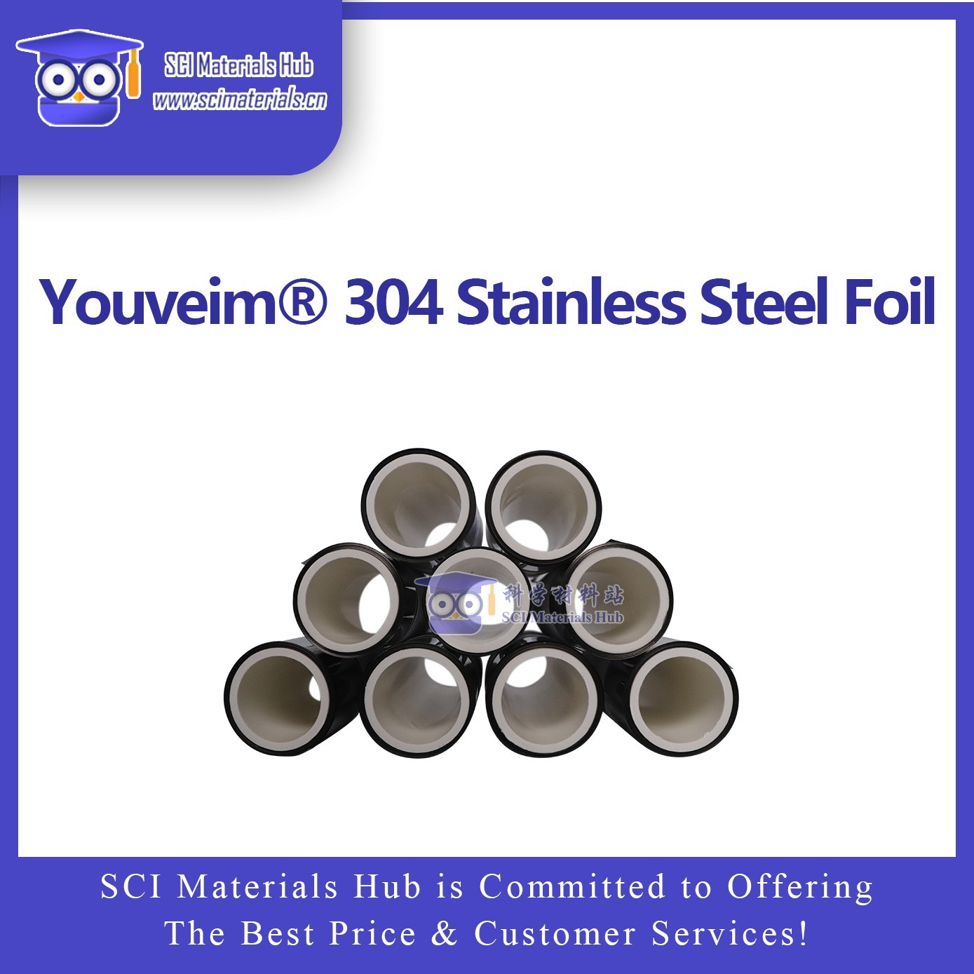 Youveim® 304 Stainless Steel Foil For Battery Current Collectors