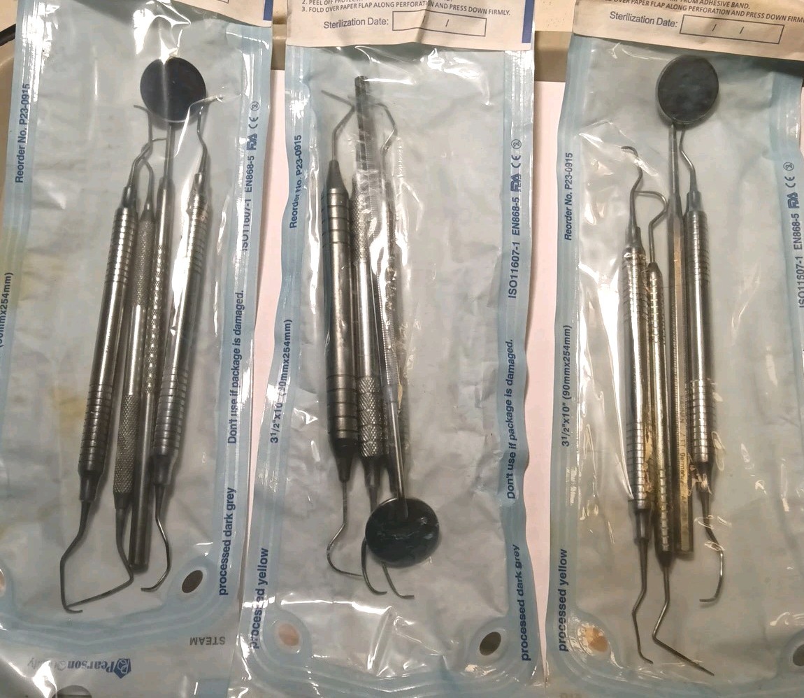 Lot of Dental Surgical Instruments Lot Of 12. 3 Sets Of Prophy Instruments (789)