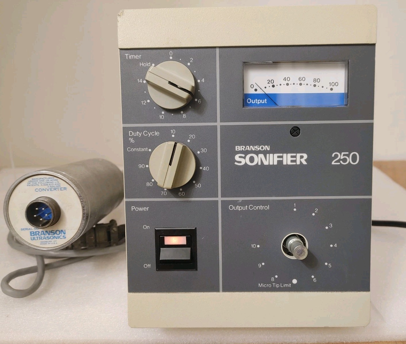 Branson Sonifier 250 Analog Ultrasonic Cell Disruptor w/ Model 102 Converter