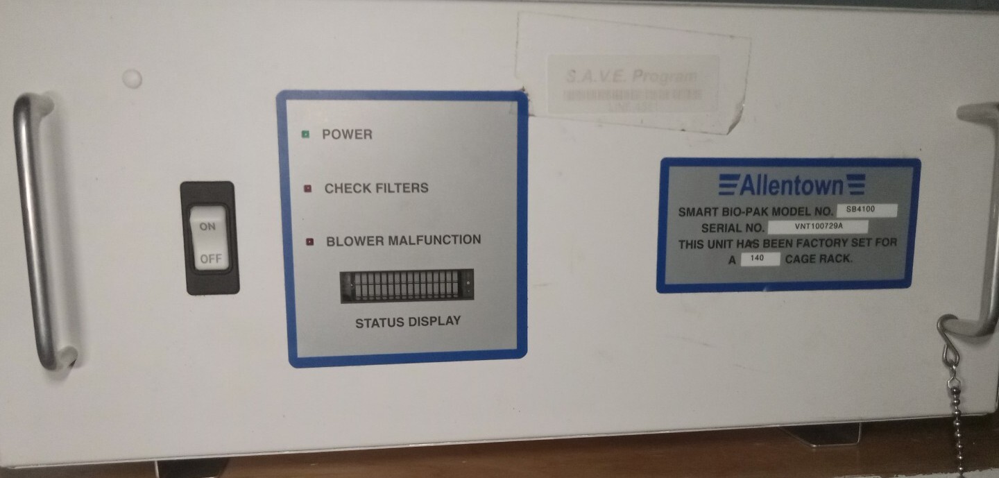 ALLENTOWN CAGING EQUIPMENT SMART BIO PAK SB4100 160 CAGE RACK