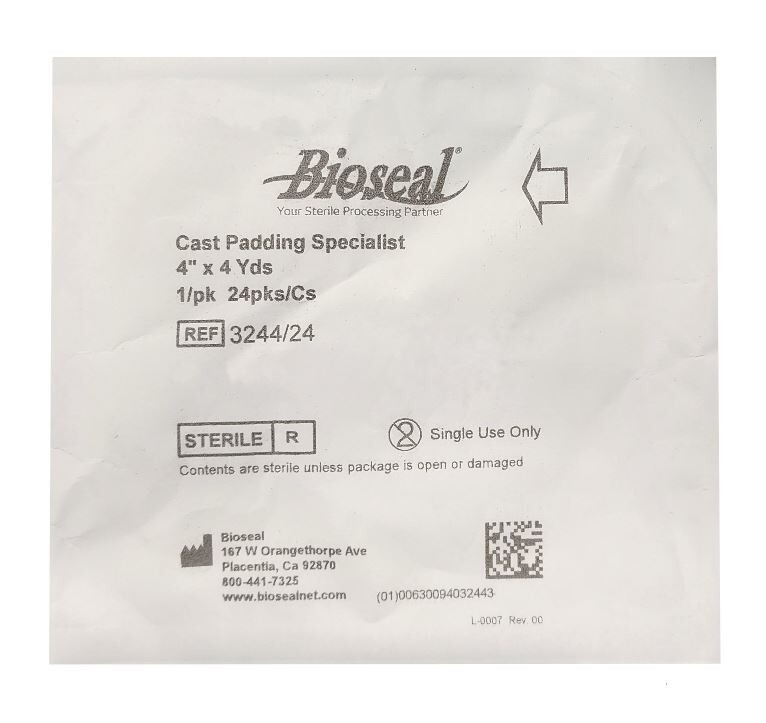 *1-Pack* Bioseal Cast Padding Specialist 4″ x 4 Yards White Sterile 3244/24