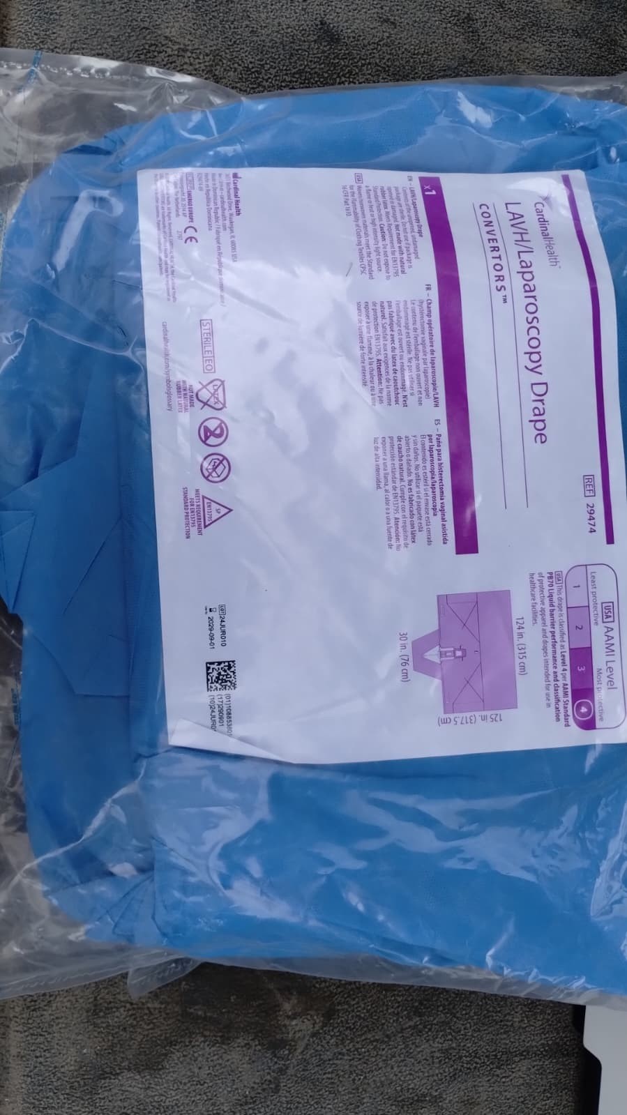 CARDINAL HEALTH LAVH/LAPAROSCOPY DRAPE PACK OF 2 #29474 AAMI LEVEL 4 FREE SHIP