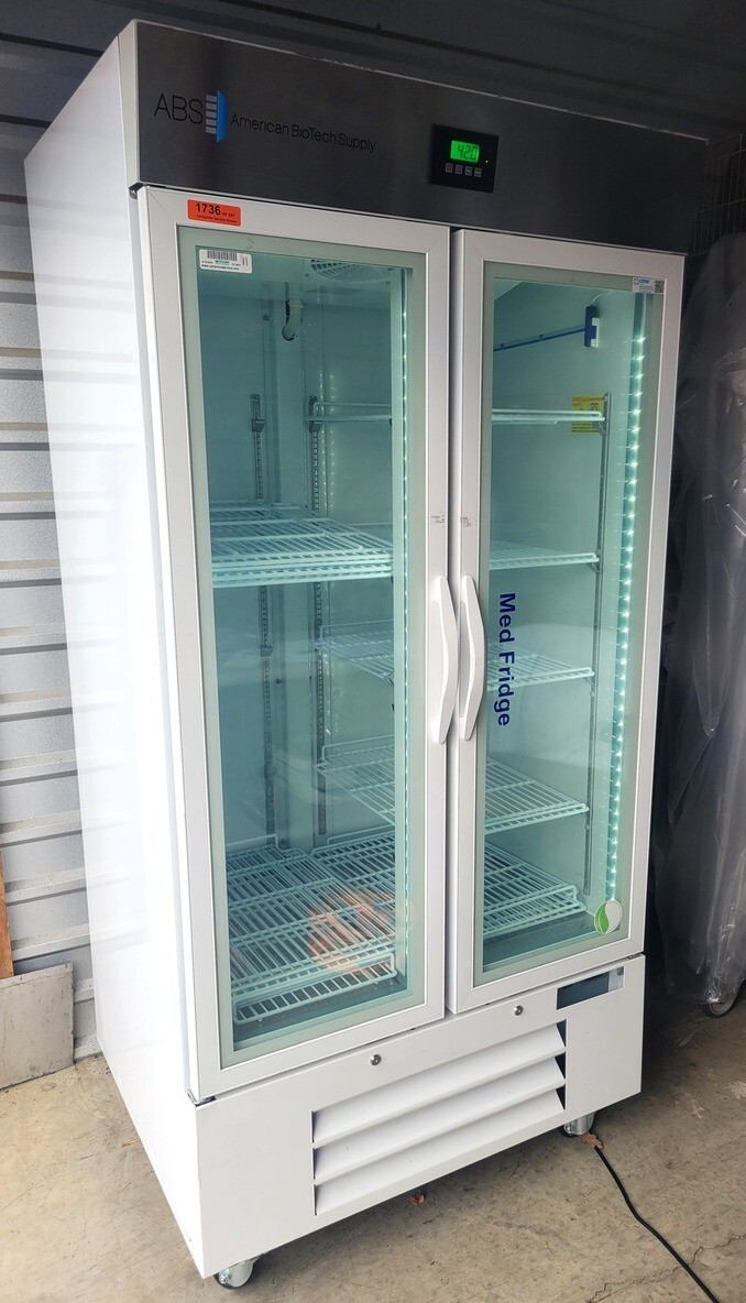 ABS Glass Lab Fridge 36 Cu Ft Double Swing Doors *Premier Used Medical*