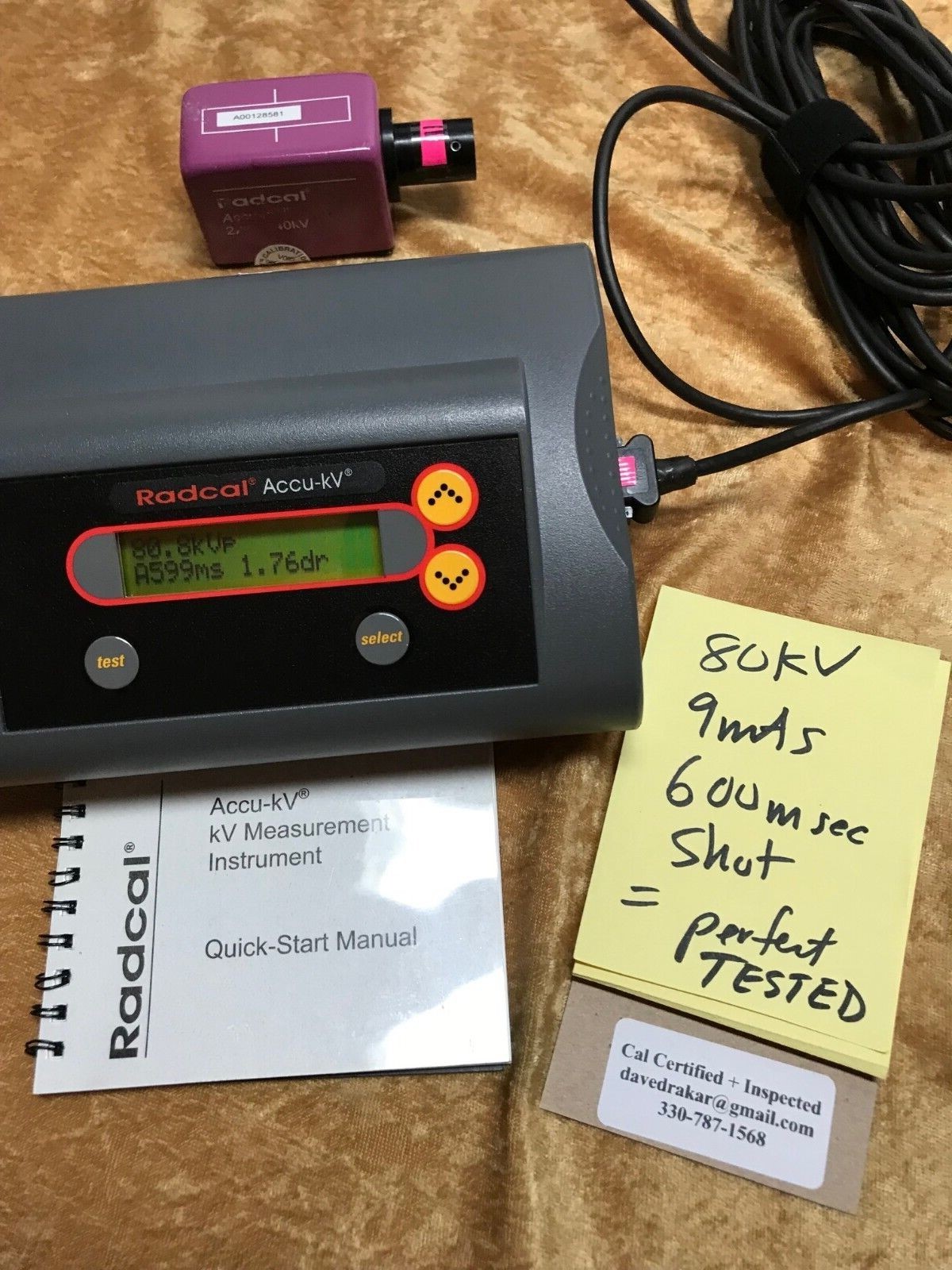 Radcal Accu-KV Pro 4086 Xray Mammography DENTAL test meter Unfors Raysafe RTI