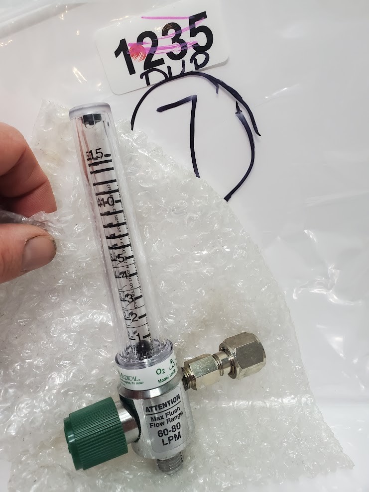 Precision Medical 1MFA 60–80 LPM Oxygen Flowmeter – Max Flush 60‑80 LPM