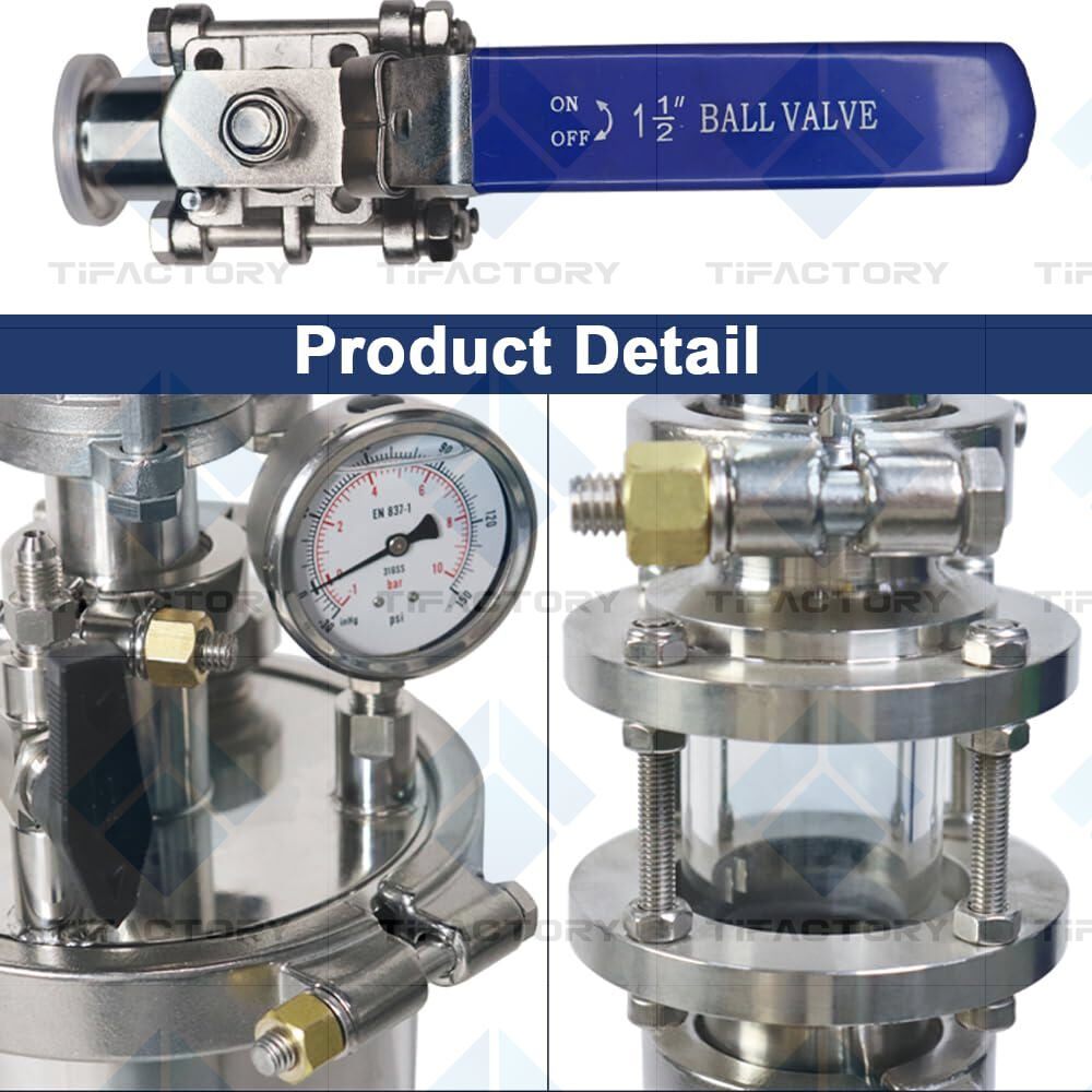 1LB/2LB Stainless Steel Vaccum Chamber for Extracting Materials from Plant Leave
